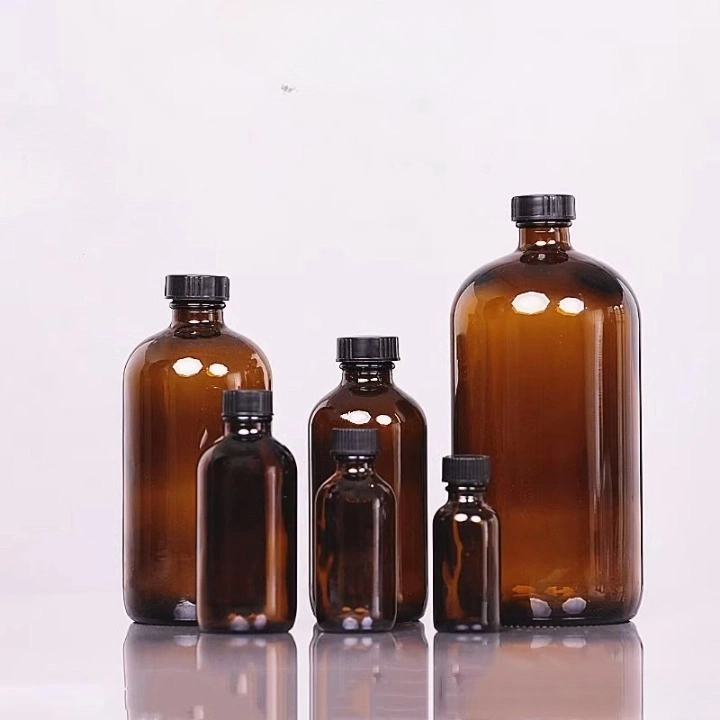amber color glass bottles